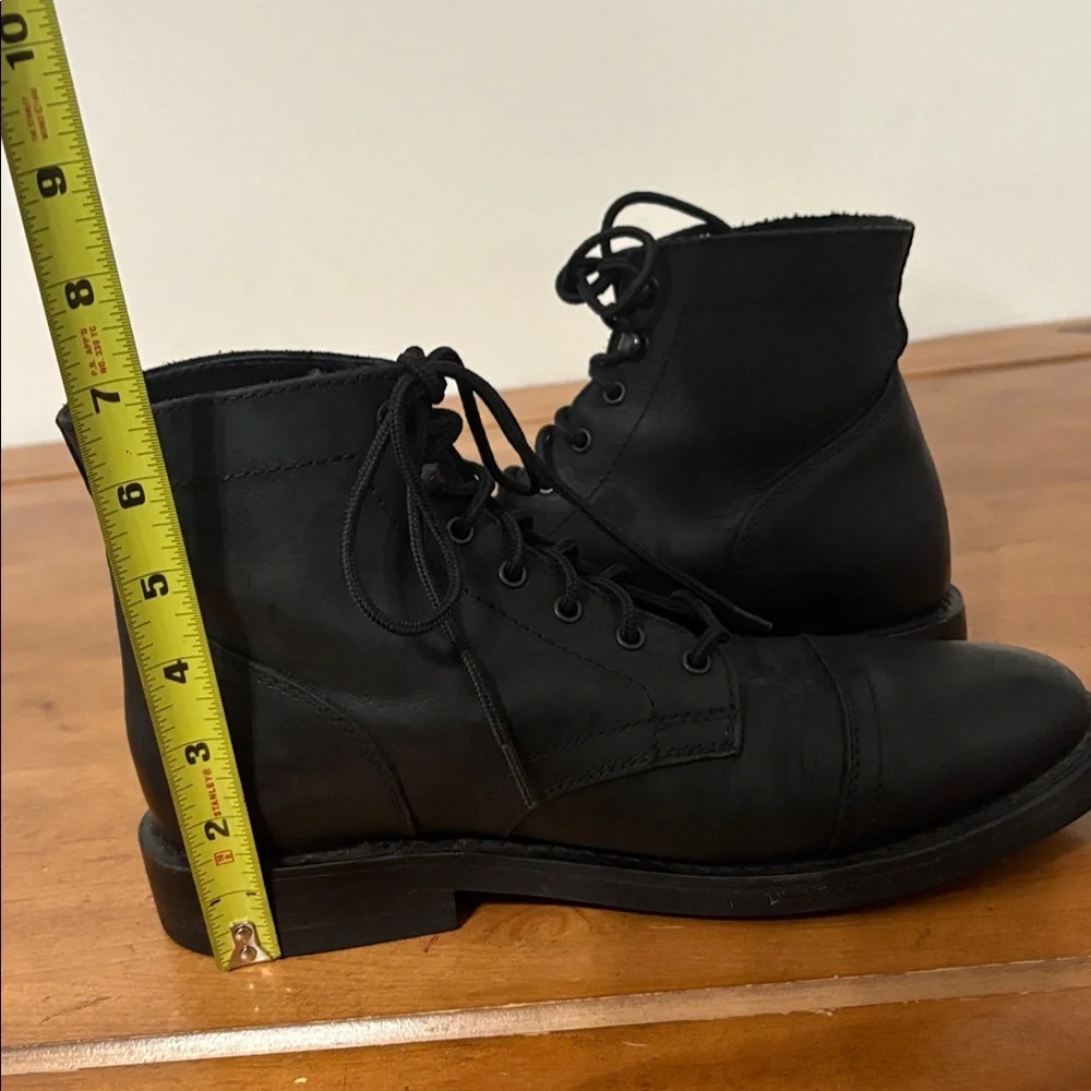 Thursday Captain Black Leather Boots Size 8